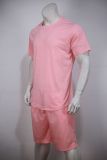 Summer Men'S Solid Color Short-Sleeved T-Shirt Shorts Sports Two Piece Suit