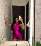 Women'S Metallic Shine Ruched One Shoulder Slim Short Jumpsuit