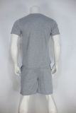 Summer Men'S Solid Color Short-Sleeved T-Shirt Shorts Sports Two Piece Suit