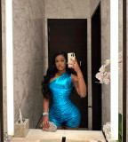 Women'S Metallic Shine Ruched One Shoulder Slim Short Jumpsuit