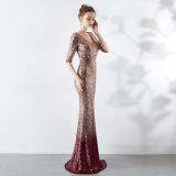 Women Sequin Formal Party Elegant Mermaid Skirt Maxi Evening Dress
