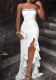 Women Strapless Ruffle Maxi Dress
