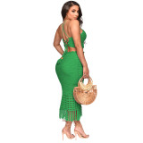 Women's Sexy Fashion Low Back Lace-Up Two-Piece Set