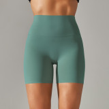 Spring Summer Solid Color Yoga Shorts Tight Fitting High Waist Elastic Sports Fitness Shorts Women