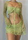 Women's Sequined Knitting Long Sleeve Three-Piece Skirt Set