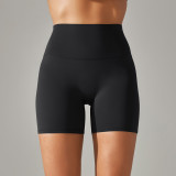 Spring Summer Solid Color Yoga Shorts Tight Fitting High Waist Elastic Sports Fitness Shorts Women