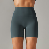 Spring Summer Solid Color Yoga Shorts Tight Fitting High Waist Elastic Sports Fitness Shorts Women