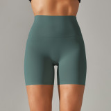 Spring Summer Solid Color Yoga Shorts Tight Fitting High Waist Elastic Sports Fitness Shorts Women