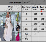Spring Summer Sexy Solid Tie Long Dress Loose Casual Party Dress