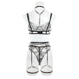 Sexy Lace Lingerie Set Sexy Halter Neck Two Piece Bikini Bra Panty Three Pieces Set