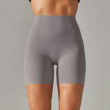 Spring Summer Solid Color Yoga Shorts Tight Fitting High Waist Elastic Sports Fitness Shorts Women