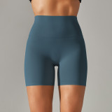 Spring Summer Solid Color Yoga Shorts Tight Fitting High Waist Elastic Sports Fitness Shorts Women