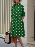 Women Turndwon collar print dress