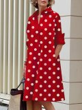 Women Turndwon collar print dress