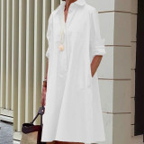 Women Turndwon collar print dress