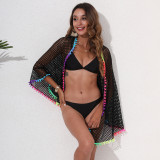 Beach Bikini Cover-Up Multi-Function Skirt Multi-Color Tassel Patchwork One Piece Shawl