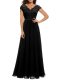 Lace Trim Patchwork Chiffon Slim Waist Maxi Dress