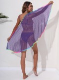 Beach Bikini Cover-Up Multi-Function Skirt Multi-Color Tassel Patchwork One Piece Shawl