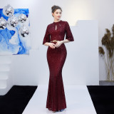 bride long fishtail queen high-end wedding evening dress