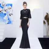 bride long fishtail queen high-end wedding evening dress