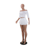 Sexy Skirt Pleated Off Shoulder Two-Piece Nightclub Set