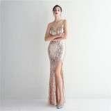 Long Sequins Plus Size Fat Size Beauty Formal Party Evening Dress