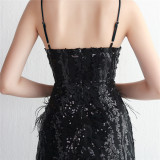 Long Sequins Plus Size Fat Size Beauty Formal Party Evening Dress