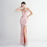 Long Sequins Plus Size Fat Size Beauty Formal Party Evening Dress