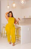Women's Solid Color Tassel Two Piece Suit
