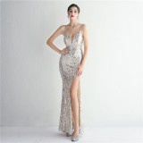 Long Sequins Plus Size Fat Size Beauty Formal Party Evening Dress