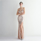 Long Sequins Plus Size Fat Size Beauty Formal Party Evening Dress