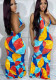 Women's Fashion Digital Print Halter Neck Maxi Dress