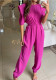 Spring Ladies Casual Fashion Slim Waist Slim Fit Round Neck Trendy Jumpsuit