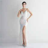 Long Sequins Plus Size Fat Size Beauty Formal Party Evening Dress
