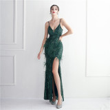 Long Sequins Plus Size Fat Size Beauty Formal Party Evening Dress