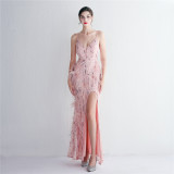 Long Sequins Plus Size Fat Size Beauty Formal Party Evening Dress