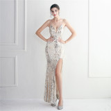 Long Sequins Plus Size Fat Size Beauty Formal Party Evening Dress