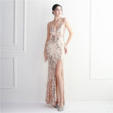 Long Sequins Plus Size Fat Size Beauty Formal Party Evening Dress