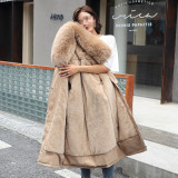 Women Winter Padding Fur Collar Loose Sherpa Parka Coat