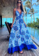 Women Printed V-Neck Strap Dress