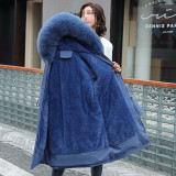 Women Winter Padding Fur Collar Loose Sherpa Parka Coat