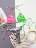 Women Sexy Bikini Leopard Two Pieces Swimwear