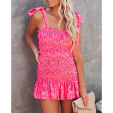 Summer Sexy Sling Wrap Dress Casual Ladies Ruffle Skirt