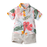 Summer short-sleeved floral shirt boys shorts Casual two-piece children's clothing multi-color beach clothing