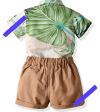 Summer short-sleeved floral shirt boys shorts Casual two-piece children's clothing multi-color beach clothing