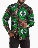 African print batik full cotton men's shirt