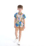 Summer short-sleeved floral shirt boys shorts Casual two-piece children's clothing multi-color beach clothing