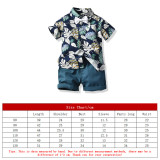 Summer short-sleeved floral shirt boys shorts Casual two-piece children's clothing multi-color beach clothing