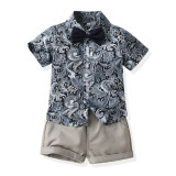 Summer short-sleeved floral shirt boys shorts Casual two-piece children's clothing multi-color beach clothing