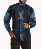 African print batik full cotton men's shirt